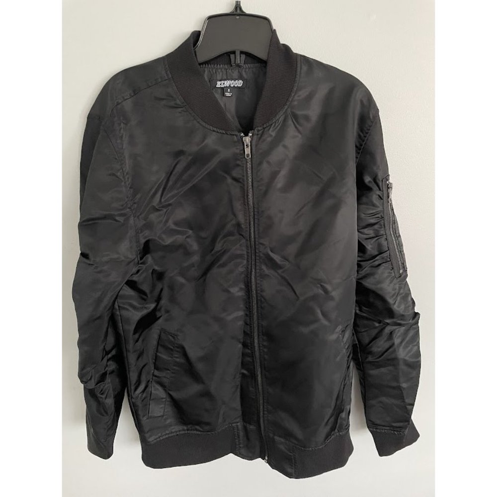 Black Bomber Jacket Rip Inside